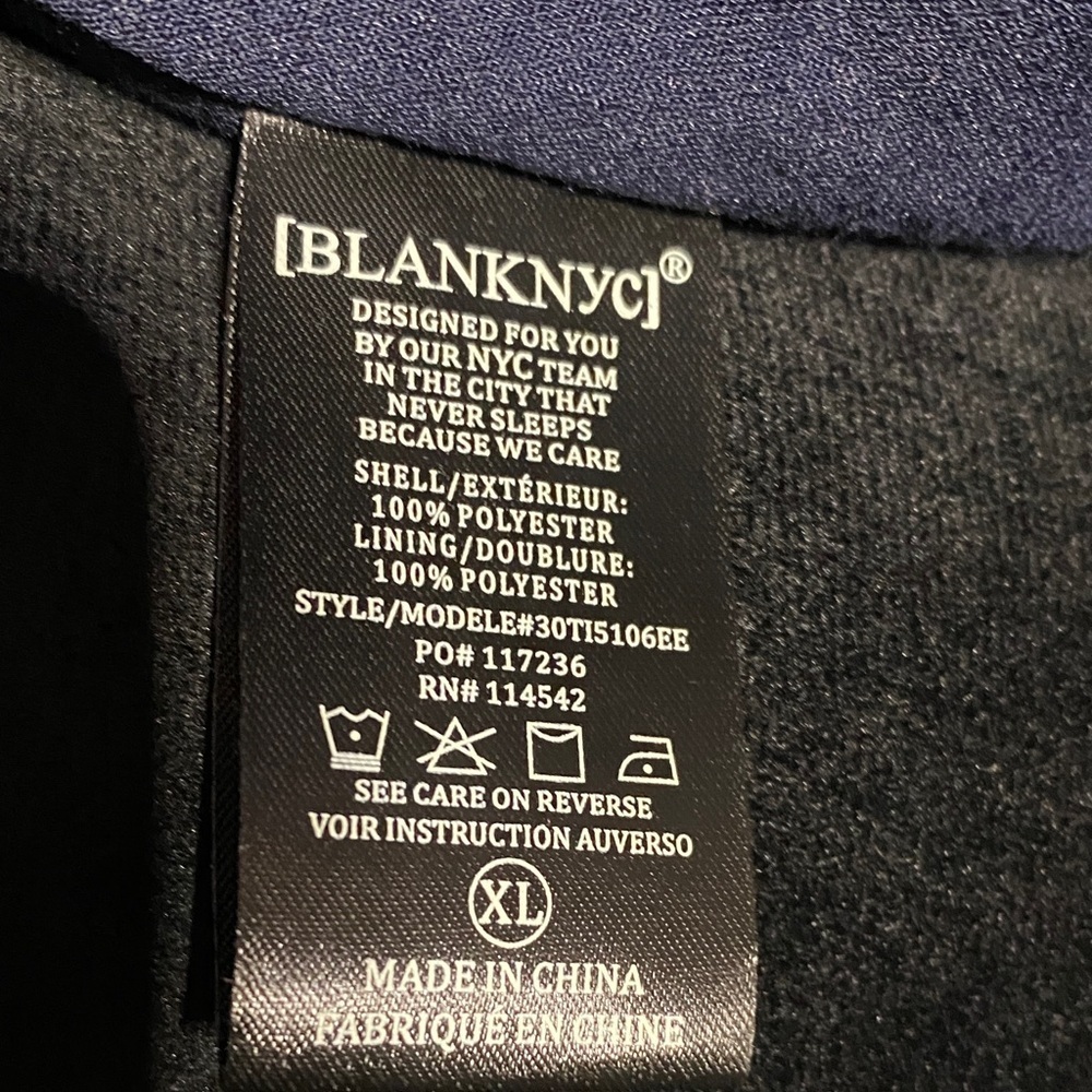 Blank NYC Navy Tweed Moto Jacket Blue Size XL - Picture 12 of 13